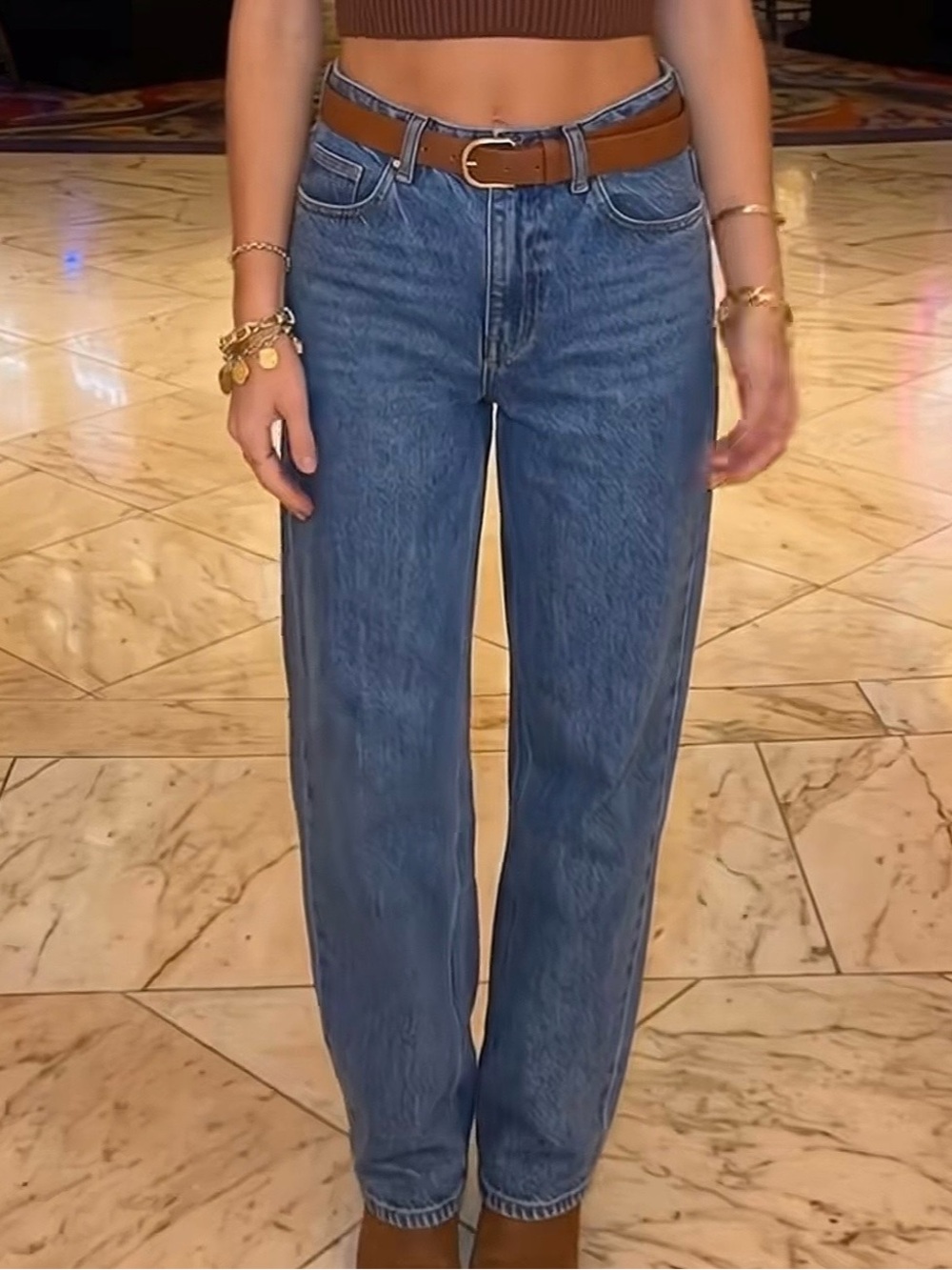 Beginning Boutique Women's Straight Leg Denim Jeans in Blue Size 12
